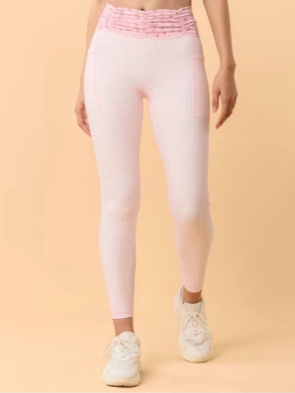 NWT Blogilates Pink Gingham High-Waist Pocket Leggings - Picture 2 of 6